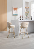COOLMORE Counter Height Bar Stools Set 2 for Kitchen Counter Solid Wood Legs with a fixed height W1539111146