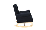 Mid Century Fabric Rocker Chair with Wood Legs and velvet for Livingroom Bedroom W136158988
