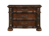 Classic Traditional Nightstand of 3 Drawers Cherry Finish Carving Wooden Bedroom Furniture 1pc B011P168484