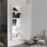 Connecticut Wall Mounted Shoe Rack, Mirror, Five Shelves, Ten Shoes Capacity B128P148691