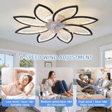 35.4In Ceiling Fan with Lights, Remote Control 3 Color Temperatures,6 Gear wind Speed Fan Light W1962P291769
