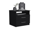 Nightstand 20"H, Two Drawers, One Shelf, Superior Top, Black B097133152