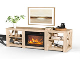58 inch oak color double-sided cross fireplace cabinet 149 * 40 * 60cm 18 inch fireplace core 43944768