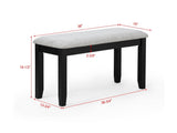 6pc Dining Set Rectangular Table Features Weathered Gray Finish Wood Grain Wide Slat Backs Padded B2741P411550