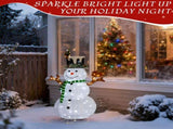 4FT Lighted Snowman and Squirrel Christmas Yard Decorations, Pre-lit Pull Up Snowman with 120 White 37070380