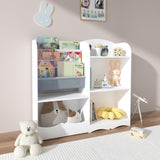 Kids Bookshelf and Toy Organizer, 3 Tier Bookshelf for, Fabric Toddler Bookcase Book Shelf for W808P221066