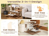 2-in-1 Cat Stairs & Tree - 4-Tier Platforms with Sisal Scratching Posts, Gray 89318685
