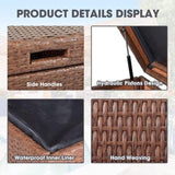 ZNTS Factory Wholesale Brown 140 Gallon Rattan Patio Storage Boxes Outdoor Waterproof Garden Box For Pool W1828P151792