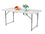 4ft Foldable Lift Patio Plastic Table White 20009698