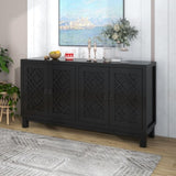 ZNTS Large Storage Space Sideboard, 4 Door Buffet Cabinet with Pull Ring Handles for Living, Dining 15869151