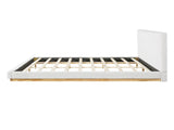 Solid Rubber Wood Platform Bed with Upholstered Headboard, Modern Tufted Design, Sturdy Slat N769P387939W