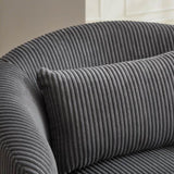 34.25 "Wide Upholstered Corduroy 360&deg Swivel Barrel Soft Accent Chair with Pillow, Circular Reading W3118P253972
