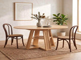 43.3"-59.05" Extendable Round Dining Table for 4-6, Round-to-Oval Kitchen Table with Removable W3867P538531