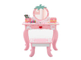 White MDF spray-painted 1-drawer 2-desktop storage box children's dressing table set with Apple 42044197
