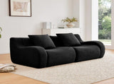 Soft Teddy Fabric Boneless Sofa,No Assembly Required Streamlined Design,Anti-Slip Design 32D High W714P357234