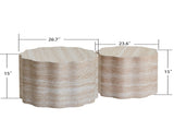 Set of 2 Round Coffee Tables for Living Room, Faux Mars Pattern Modern Minimalist Side Tables Accent W3040P382320