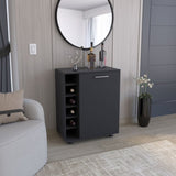 Wick Bar Cart with Integrated Wine Storage, Spacious Cabinet and Smooth Rollers B200P188879