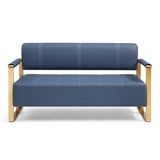 57.9" Width Modern Upholstery Faux Bonded Leather Loveseat Sofa Living Room Accent Love Seats W1117142872