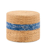 Handmade Woven Foot Stool Natural Water Hyacinth Ottoman for Home Decor & Seating Blue 25287887