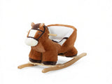 Brown Kids Rocking Horse Wooden Base Ride-on for Indoor Pretend Play Activity 18-36 Months 22417049