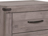 Brownish Gray Finish 1pc Nightstand Melamine Laminate 2x Drawers Dark Metal Hardware Bed Side Table B01152306