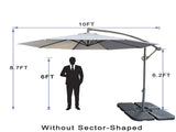 without Plastic base -10ft Offset Patio - Offset Hanging Cantilever Patio Outdoor Market W2911P277287