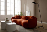 Mid Century Modern Curved Sofa, Boucle Fabric Couch for Bedroom, Office, Apartment, Orange W876102841