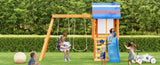 Wooden Outdoor Swing Set 3 in 1 Swing Set outdoor Children's Playset with Slide , 2 Swings and N719P255692C