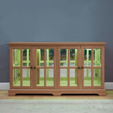 LED Curio Display Cabinet Antique Display Cabinet with Glass Doors Adjustable Shelves for W2275P231689