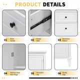 Tall and Wide Storage Cabinet with Doors for Bathroom/Office/Living Room/Indoor, Four Drawers of 99468451