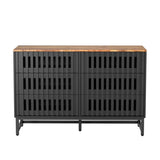 6 Drawer Double Dresser with Slatted Grille Striped Drawer, Modern Style Dresser, High-Quality MDF W578P193307