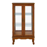 Curio Cabinet Lighted Curio Diapaly Cabinet with Adjustable Shelves and Mirrored Back Panel, 13840081