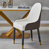 Dining Chair with PU Leather White and brown metal legs W509P167718