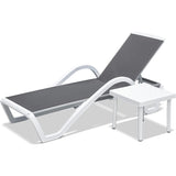 Patio Chaise Lounge Adjustable Aluminum Pool Lounge Chairs with Arm All Weather Pool Chairs for W1859109676
