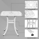 Outdoorr Cast Aluminum Square Table, End Table Side Table for Paio Backyard Pool, Cast Aluminum 53658933