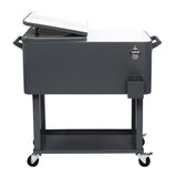 87.5*91*38.5cm 80QT Rectangular Plastic Box Iron Foot Tube Refrigeration and Insulation Cart Dark 42627909