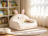 Kids Armchair Toddler Reading Sofa, Full Compression, Teddy Velvet Cute White Rabbit Shape Kids Sofa 66631324