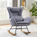 ZNTS Rocking Chair Nursery, Modern Rocking Chair with High Backrest 40661793