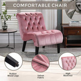COOLMORE Modern Velvet Armless Accent Living Room Chair / Leisure Chair,Upholstered Fabric Button W39550123