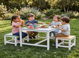 5-piece children's patio table and chair set , 29.5 inches, blue-khaki, light 78524061