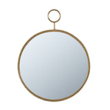 22" x 28" Circle Wall Mirror with Gold Iron Frame, Accent Mirror for Living Room, Entryway, Office W2078124345