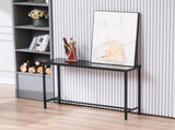 Industrial Style Porch Table Single Layer Black Oak Triamine Board 105 * 30 * 75005332