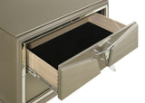 Samantha Modern Style 5-Drawer Chest Made with Wood & Mirrored Drawer Handles B009130149