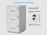 () 3-Drawer P2 Particleboard Melamine Wood Filing Cabinet with Embossed Design 55943648