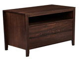 Brown P2 density board solid wood veneer frame 75*40*61CM two drawers with upper compartment 38698742