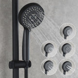 ZNTS Stainless Steel Shower Set with Lengthened Shower Sliding Bar for Bathroom Black 87429542