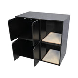 35.83" Cat Litter Box Enclosure Hidden Furniture , Modern Black Cat House with W1412P271585