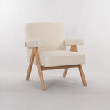Hengming wooden leg leisure chair with handrails, cushions.uitable for living room, bedroom, study W212P156162