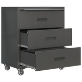 ZNTS Heavy-Duty Metal Storage Cabinet with Wheels - 3 Drawer Tool Cabinet for Garage, Office, and Home T2398P242683