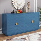 ZNTS TREXM Modern Functional Large Storage Space Sideboard with Wooden Triangular Handles and Adjustable WF318154AAM